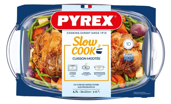 Sklenená zapekacia misa PYREX s vekom 36x22cm/6,7l