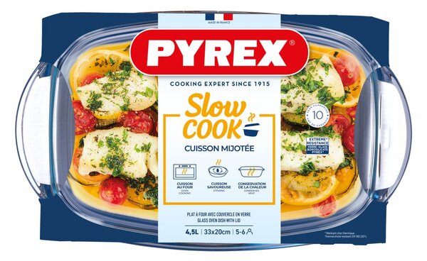 Sklenená zapekacia misa PYREX s vekom 33x20cm/4,5l