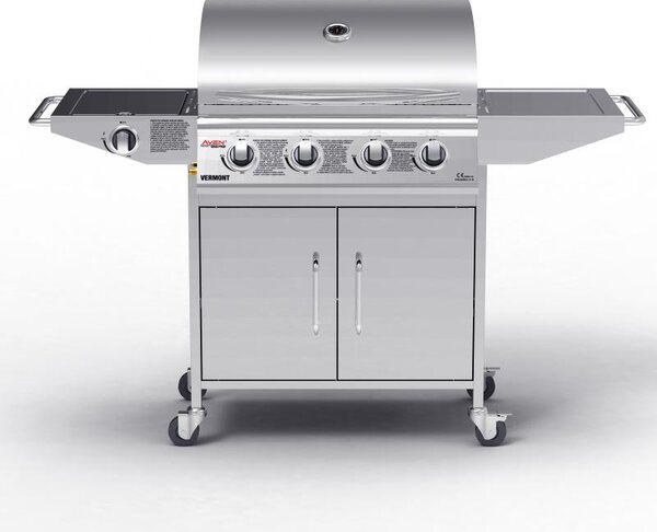 Plynový nerezový BBQ gril s bočným horákom AVENBERG VERMONT