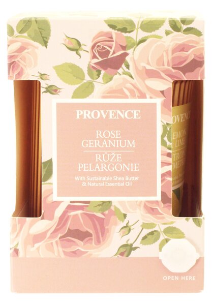 Vonná sviečka v skle PROVENCE 30 hodín ruže a pelargónie