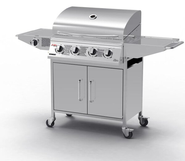 Plynový nerezový BBQ gril s bočným horákom AVENBERG VERMONT
