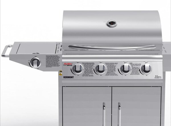Plynový nerezový BBQ gril s bočným horákom AVENBERG VERMONT