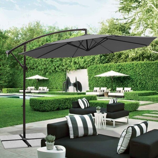 Veľký polohovateľný slnečník AVENBERG SUNNY 300, priemer 3M, sivá