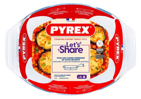 Sklenený pekáč s uchami PYREX 30x21cm/2l., borosilikát