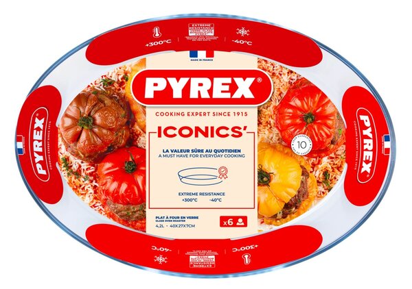 Sklenený pekáč PYREX 40x27cm/4,2l., borosilikát