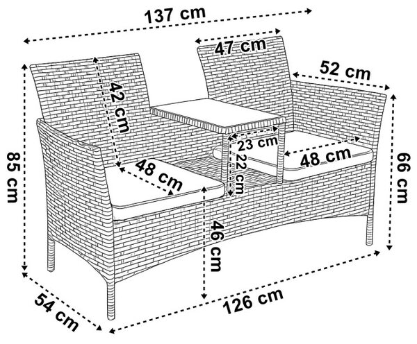 Záhradné sedenie CORDOBA čierne / sivé