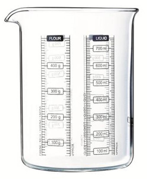Sklenená odmerka s lievikom PYREX 750ml