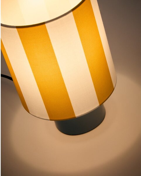 Žltá/modrá stolová lampa s textilným tienidlom (výška 25 cm) Ciral – Kave Home