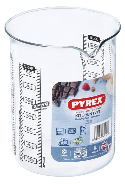 Sklenená odmerka s lievikom PYREX 750ml