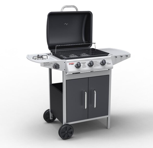 Plynový BBQ gril s bočným horákom Avenberg BOSTON