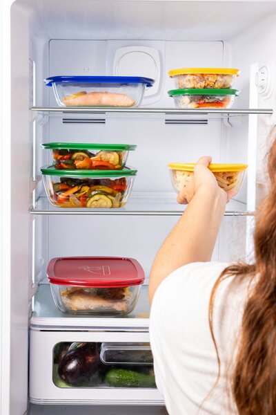 Súprava sklenených dóz s viečkom PYREX 1200ml a 2500ml