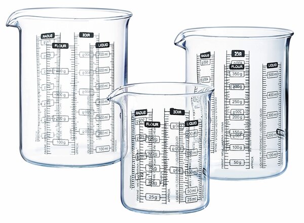 Sklenená odmerka s lievikom PYREX 750ml
