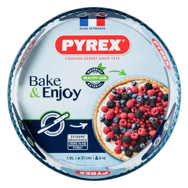 Sklenená zapekacia forma na koláč PYREX 31cm, borosilikát