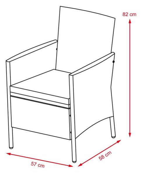 Set 2 ks ratanových kresiel AROSA - sivý ratan