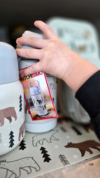 Nerezová termoska s náustkom KITCHISIMO 370ml medvedík