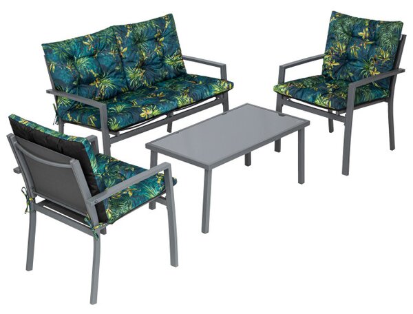 Set záhradného nábytku PLATINUM 3D sivý / zelený
