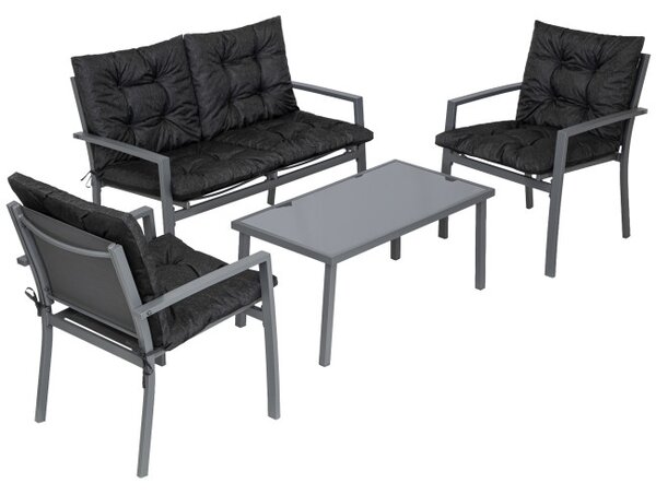 Set záhradného nábytku PLATINUM sivý / čierny
