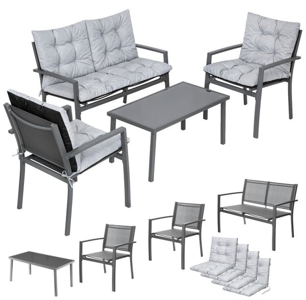 Set záhradného nábytku PLATINUM sivý / popolový