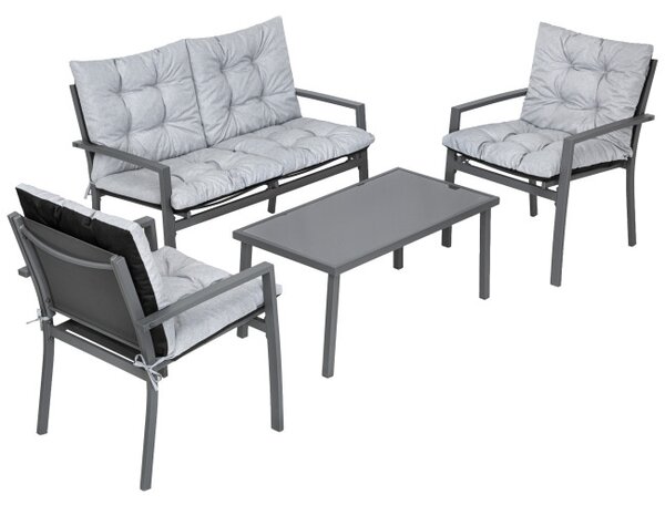 Set záhradného nábytku PLATINUM sivý / popolový