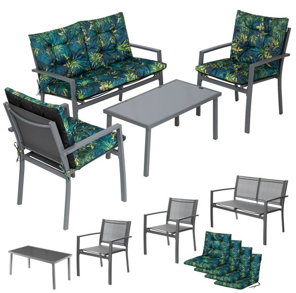 Set záhradného nábytku PLATINUM 3D sivý / zelený