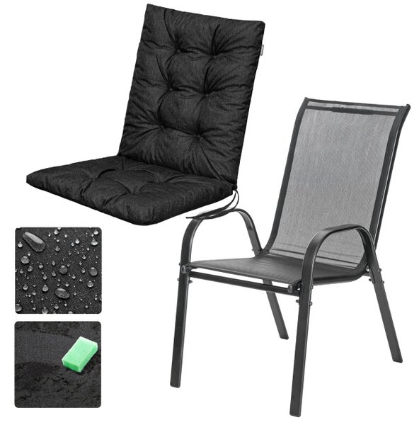 Set dvoch záhradných stoličiek SHIRLEY čierny / antracitový