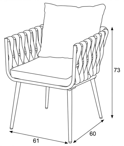 Záhradná stolička sivá AZC-1105 GREY