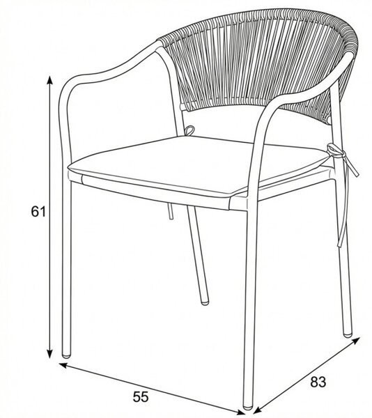 Záhradná stolička sivá AZC-L1352 GREY