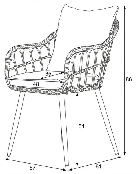 Záhradná stolička sivá AZ-F1406 GREY