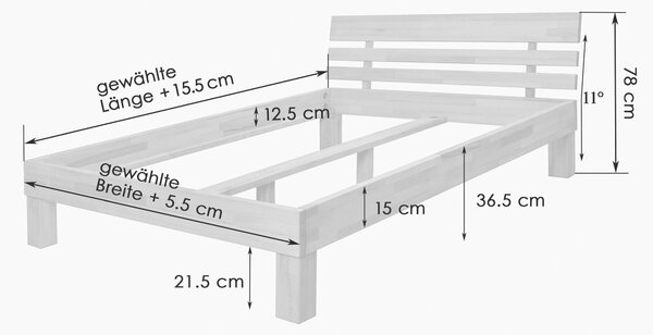 POSTEĽ, 140/200 cm jadrový buk P & B - Online Only spálne, Online Only