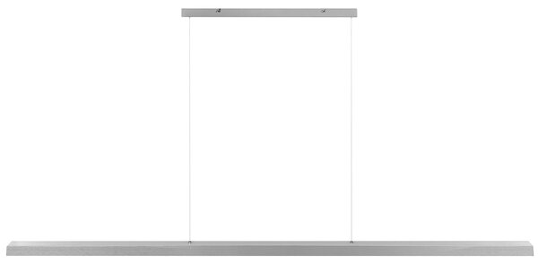LED závesná lampa strieborná kovová lineárna 180 cm industriálny moderný štýl kuchyňa jedáleň