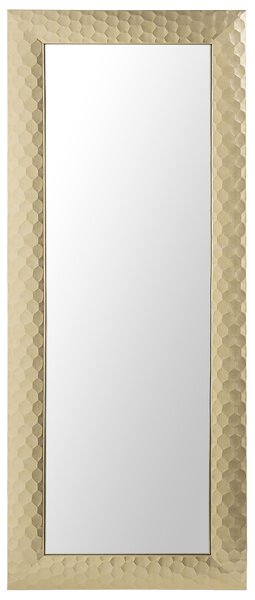Nástenné zrkadlo zlaté 50 x 130 cm s rámom obdĺžnikové moderné