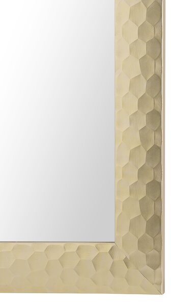 Nástenné zrkadlo zlaté syntetický materiál sklo 50 x 130 cm obdĺžnikový tvar matný povrch moderný štýl