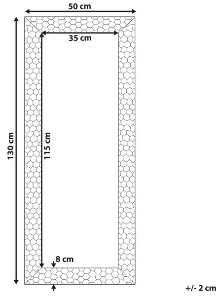 Nástenné zrkadlo zlaté syntetický materiál sklo 50 x 130 cm obdĺžnikový tvar matný povrch moderný štýl