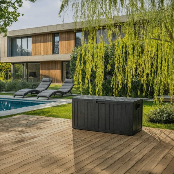 Záhradný úložny box sivý 280 L AZB-G2075 GREY