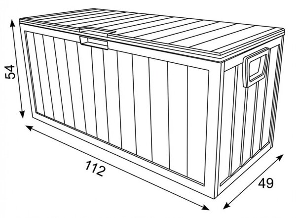 Záhradný úložny box sivý 280 L AZB-G2075 GREY