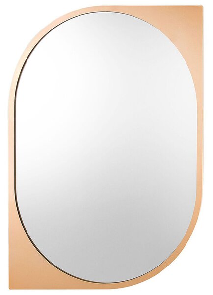 Nástenné zrkadlo zlaté 65 x 90 cm kovové okrúhle luxusné moderné