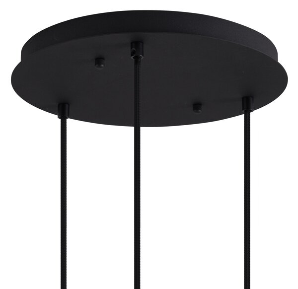 Art Deco závesná lampa čierna so sklom Smoke 3-Lights - Douglass