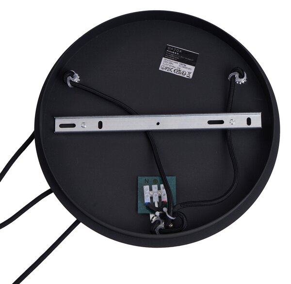 Art Deco závesná lampa čierna so sklom Smoke 3-Lights - Douglass