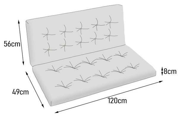 Vankúš na záhradnú hojdačku POLA LIGHT 3D zelený 120 cm