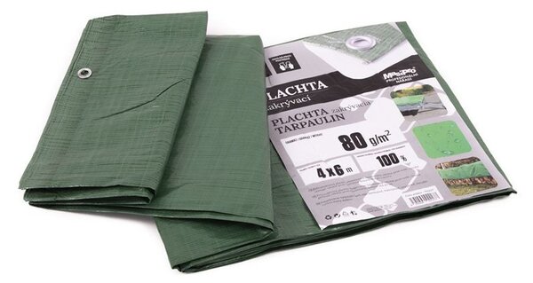 MASIPRO Plachta 80 g ZELENÁ 4 x 6 m