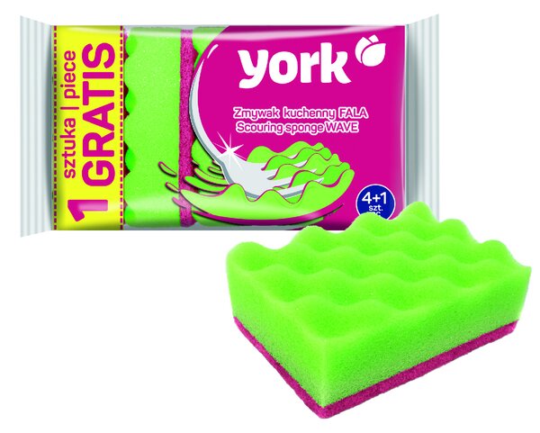 York Škrabacia hubka WAVE 4+1 ks