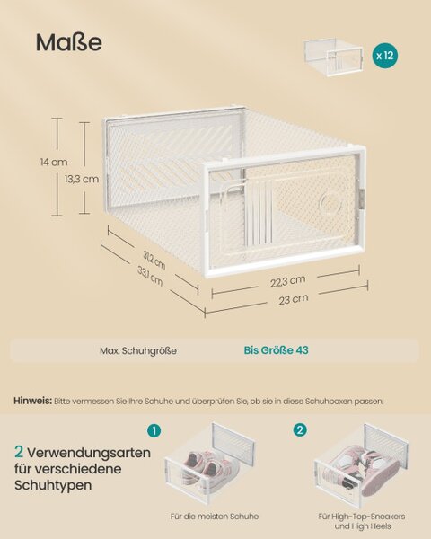 Úložné boxy na topánky LSP106W12V2