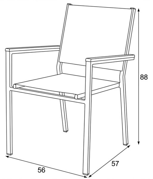 Záhradná stolička sivá AZC-L1303 GREY