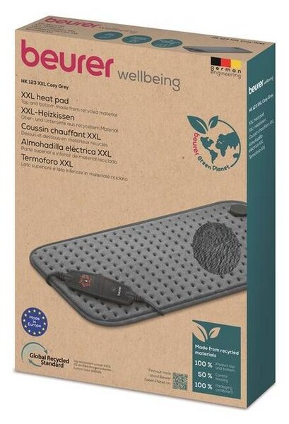 Beurer HK 123 Cosy Grey Green Vyhrievacia deka 60 x 30 cm, 6 stupňov teploty