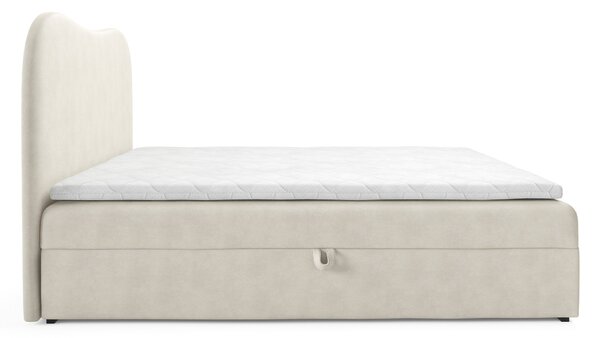 Čalúnená boxspring posteľ s úložným priestorom Ambra Lux 120x200 - smotanová