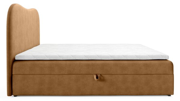 Čalúnená boxspring posteľ s úložným priestorom Ambra Lux 120x200 - škoricová