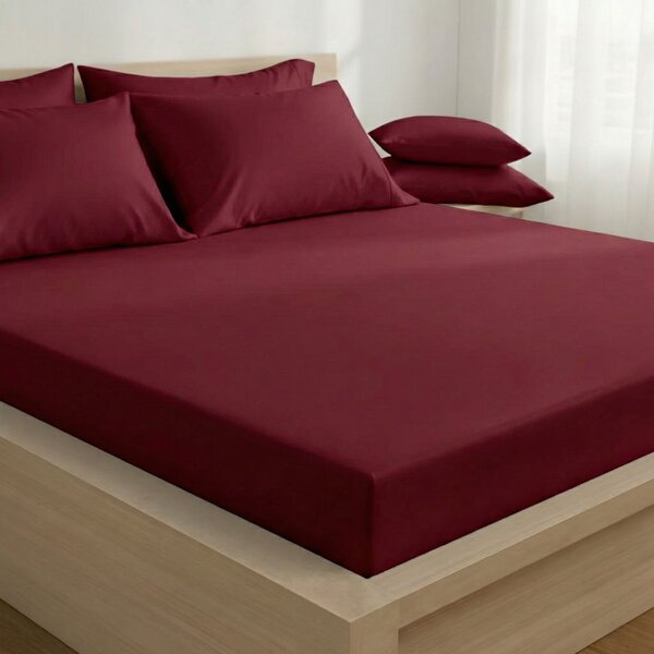 Kvalitex Saténové prestieradlo s gumou bordové 80x200cm