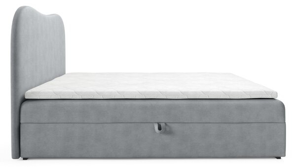 Čalúnená boxspring posteľ s úložným priestorom Ambra Lux 120x200 - sivá