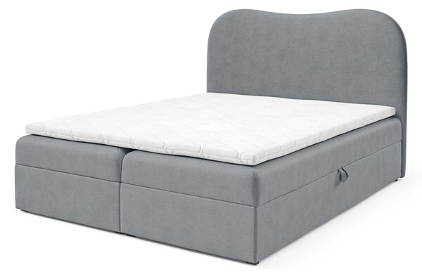 Čalúnená boxspring posteľ s úložným priestorom Ambra Lux 120x200 - sivá