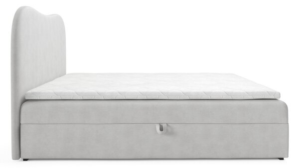 Čalúnená boxspring posteľ s úložným priestorom Ambra Lux 120x200 - svetlosivá